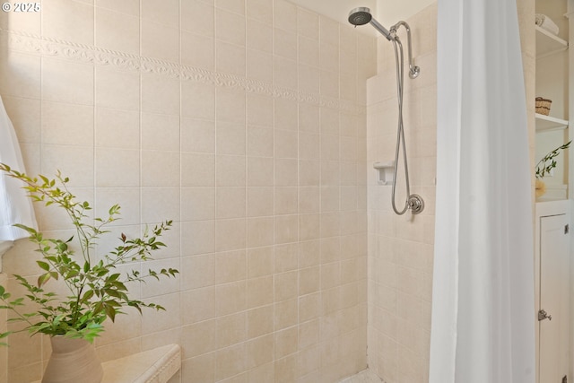 bathroom featuring walk in shower