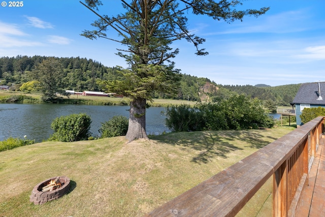 33645 Resort Dr, Pacific City, OR 97135 - water view featuring a heavily wooded area and an outdoor fire pit