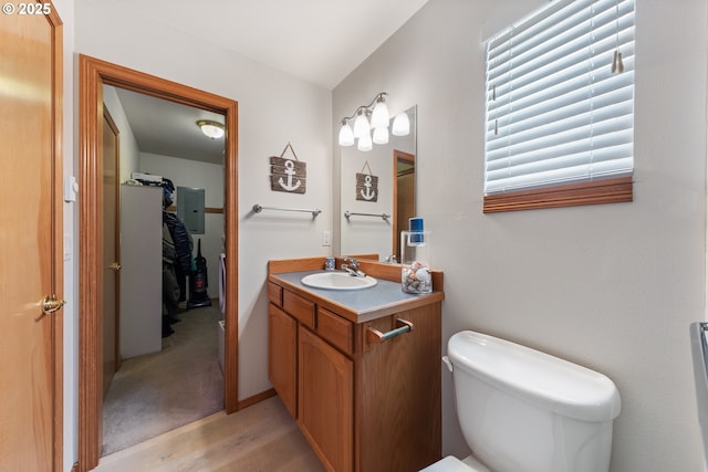 33645 Resort Dr, Pacific City, OR 97135 - bathroom featuring vanity and wood finished floors