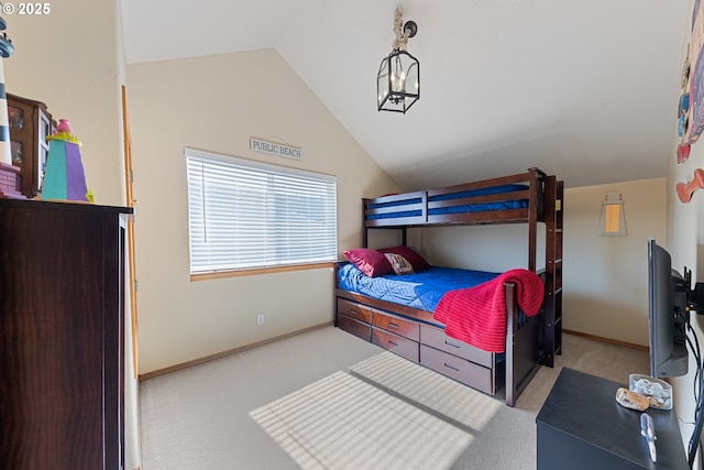 33645 Resort Dr, Pacific City, OR 97135 - bedroom with vaulted ceiling and carpet floors