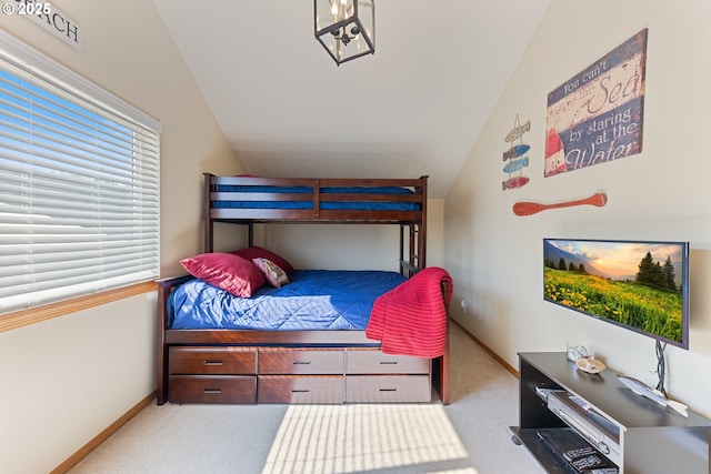 33645 Resort Dr, Pacific City, OR 97135 - carpeted bedroom with vaulted ceiling and baseboards