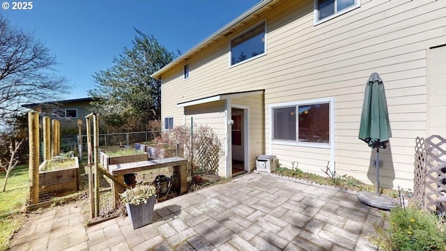 view of patio / terrace featuring a garden