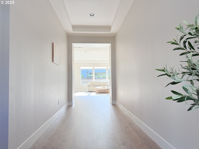 8015 NE 172nd Ave, Vancouver, WA 98682 - hallway with wood finished floors, baseboards, and a raised ceiling