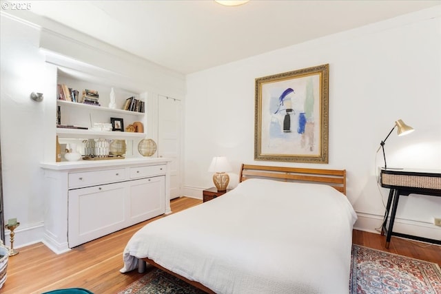 bedroom featuring light hardwood / wood-style floors