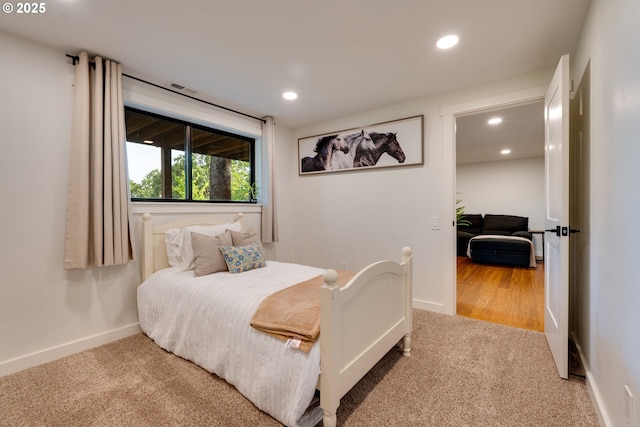 bedroom with carpet floors