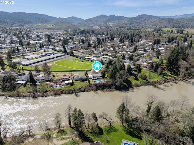 185 W Oriole Dr, Roseburg, OR 97471 - drone / aerial view with a water and mountain view