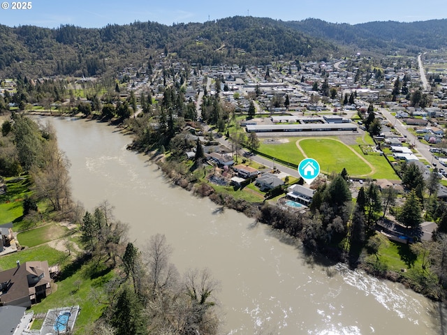 185 W Oriole Dr, Roseburg, OR 97471 - bird's eye view with a water and mountain view