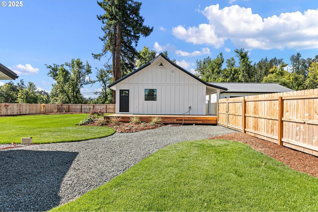 31395 Kenady Ln, Cottage Grove, OR 97424 - rear view of house with board and batten siding and a deck