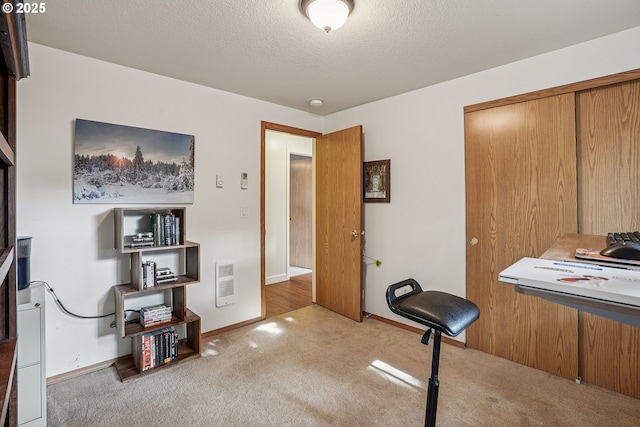 2812 NE Delancey Ct, Vancouver, WA 98682 - office featuring carpet flooring, heating unit, and a textured ceiling