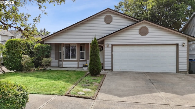 2812 NE Delancey Ct, Vancouver, WA 98682 - ranch-style home with a garage, concrete driveway, and a front yard