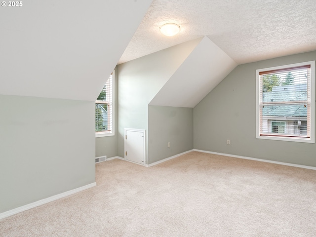 2487 Southslope Way W, Linn, OR 97068 - bonus room with carpet floors, lofted ceiling, baseboards, and a textured ceiling