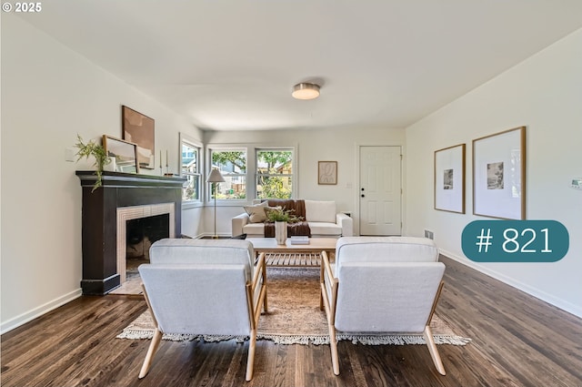 815/821 NE Holman St, Portland, OR 97211 - living room with dark wood finished floors and a fireplace