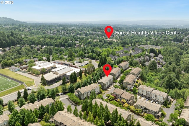 2732 NW Kennedy Ct, Portland, OR 97229 - aerial view of residential area with a heavily wooded area