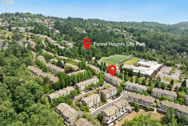 2732 NW Kennedy Ct, Portland, OR 97229 - aerial view of residential area featuring a forest