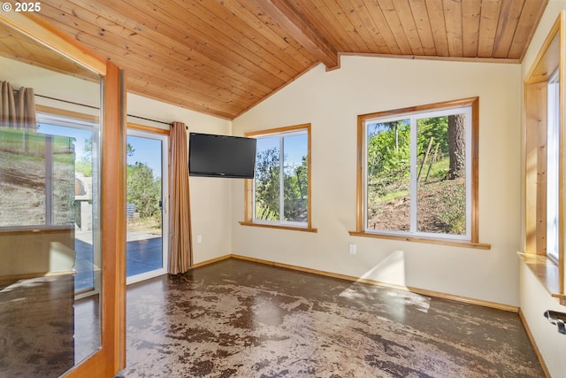 9275 SE Terrace View Ct, Amity, OR 97101 - unfurnished room featuring wooden ceiling and concrete floors