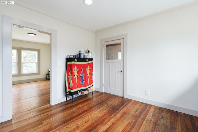 22621 Noti Loop, Noti, OR 97461 - empty room with wood finished floors, ornamental molding, and baseboards