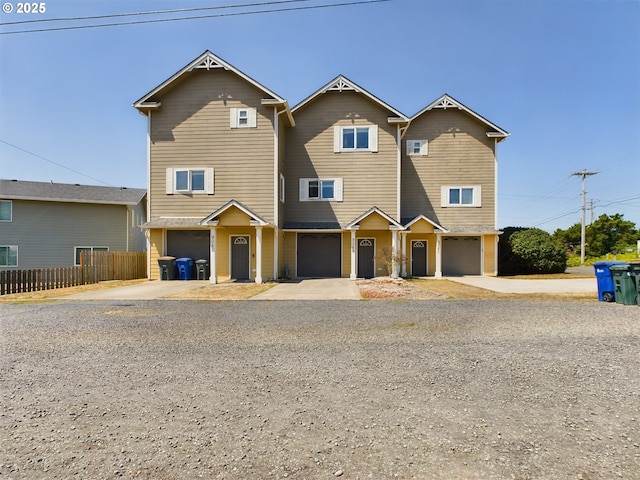 view of front of property featuring a garage