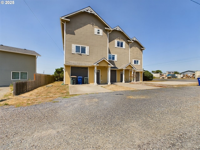 view of front of house with a garage