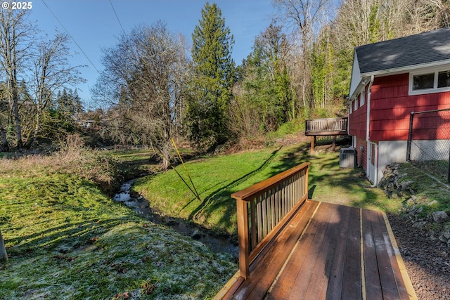 view of yard with a deck