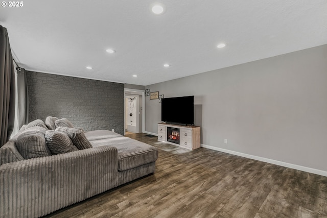 interior space with hardwood / wood-style floors