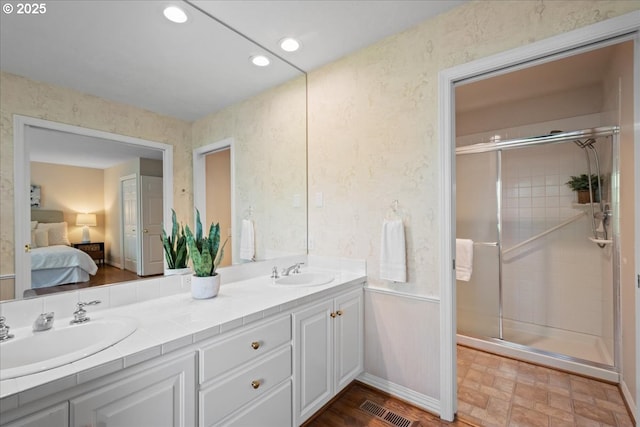 31560 SW Arbor Glen Loop, Wilsonville, OR 97070 - full bath featuring double vanity, a sink, ensuite bath, and a shower stall