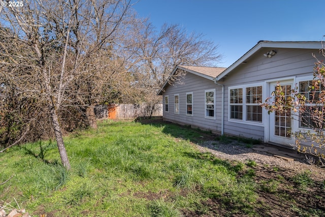 view of yard with fence