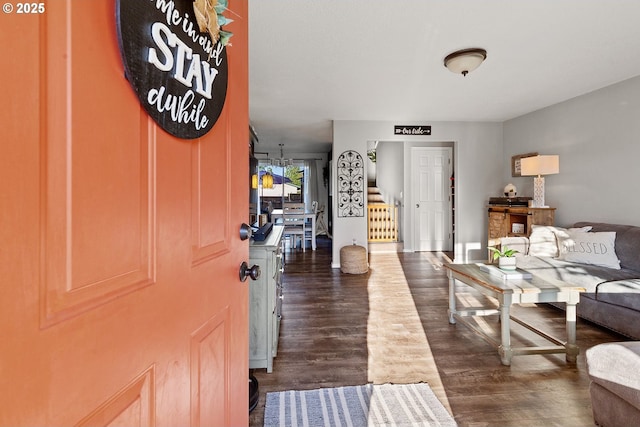 interior space featuring dark wood-style floors