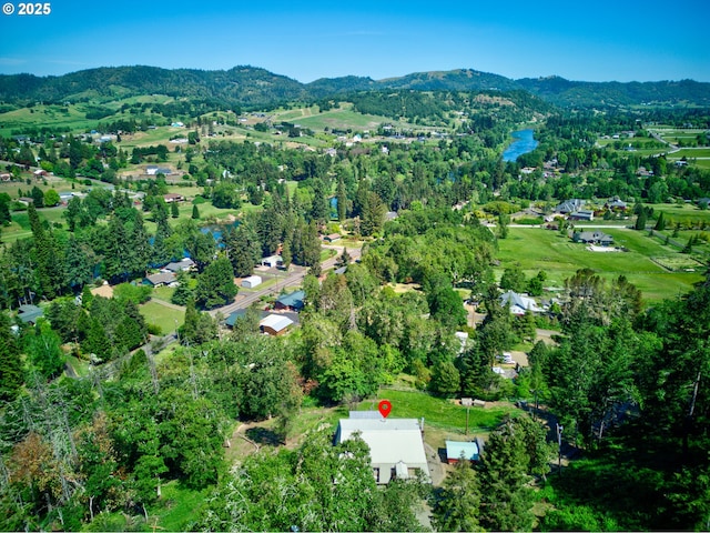 331 Hemlock Ln, Roseburg, OR 97471 - drone / aerial view with a water and mountain view
