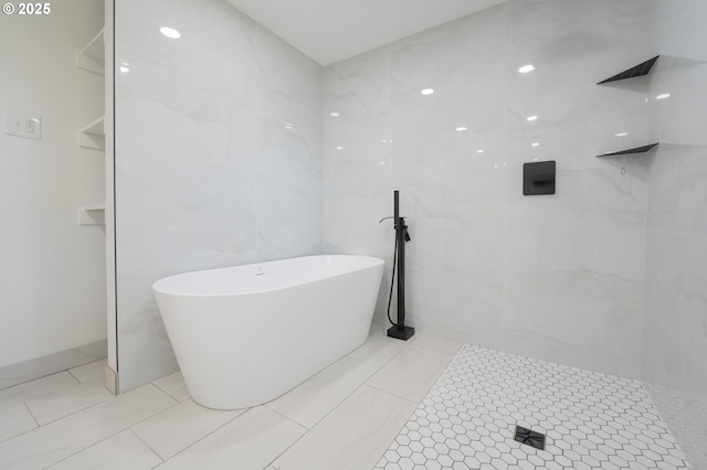 562 Gatch St, Woodburn, OR 97071 - full bath with a freestanding bath, a shower, and tile patterned floors