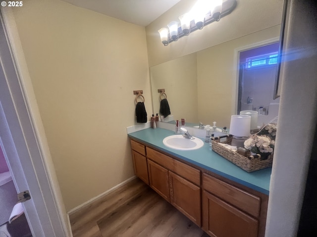 4733 Spring Meadow Ave, Eugene, OR 97404 - bathroom featuring wood finished floors and vanity