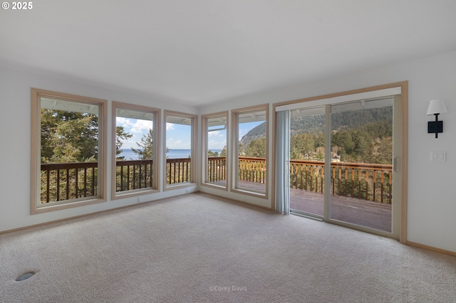 213 University Ave, Manzanita, OR 97130 - unfurnished sunroom featuring baseboards and carpet