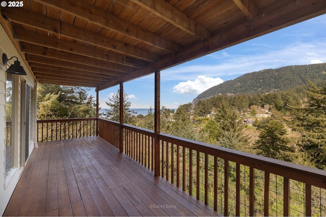 213 University Ave, Manzanita, OR 97130 - wooden terrace featuring a mountain view