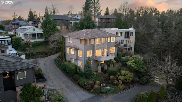 230 SW Florida St, Portland, OR 97219 - aerial view at dusk of a residential view