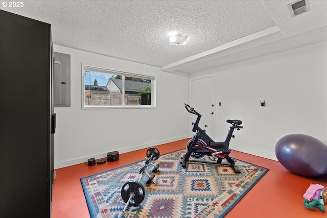 1941 NE 143rd Ave, Portland, OR 97230 - exercise area featuring a textured ceiling and baseboards