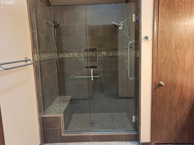 bathroom featuring walk in shower