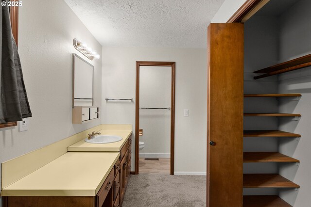 818 Chehalis Pl, Keizer, OR 97303 - bathroom with vanity, a textured ceiling, and toilet