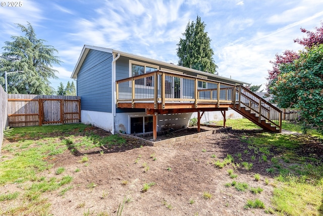 818 Chehalis Pl, Keizer, OR 97303 - back of house featuring a deck and stairway
