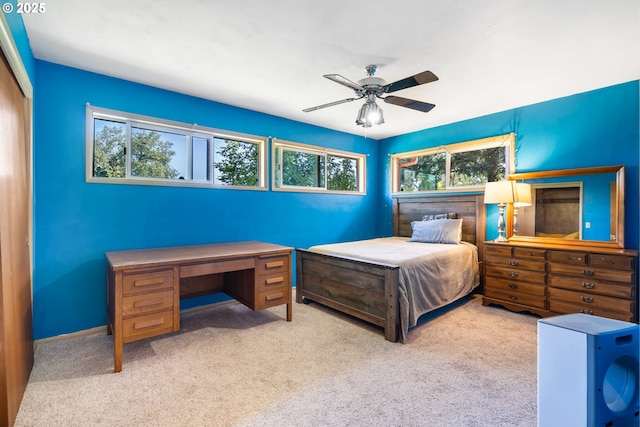 2120 W 23rd Ave, Eugene, OR 97405 - carpeted bedroom featuring multiple windows, a closet, and ceiling fan