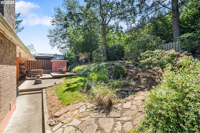 2120 W 23rd Ave, Eugene, OR 97405 - view of yard featuring a wooden deck