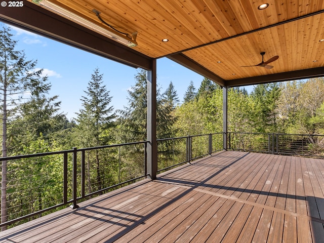 deck featuring ceiling fan