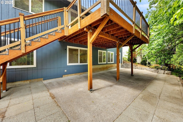 1320 NW Maple Ln, Camas, WA 98607 - view of patio / terrace with a carport and a wooden deck
