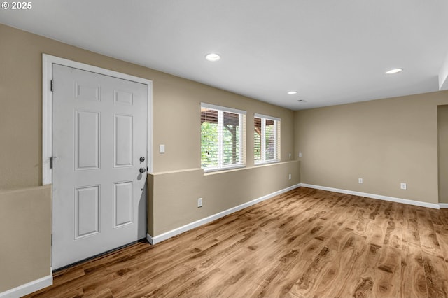 1320 NW Maple Ln, Camas, WA 98607 - foyer with light wood finished floors, baseboards, and recessed lighting