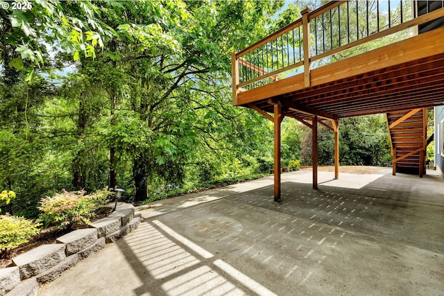 1320 NW Maple Ln, Camas, WA 98607 - view of patio with stairway and a deck