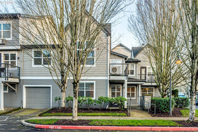 view of property featuring a garage