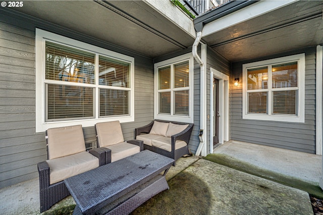 view of patio featuring an outdoor hangout area