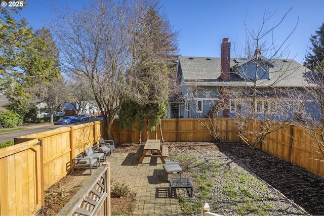 view of patio with a fenced backyard