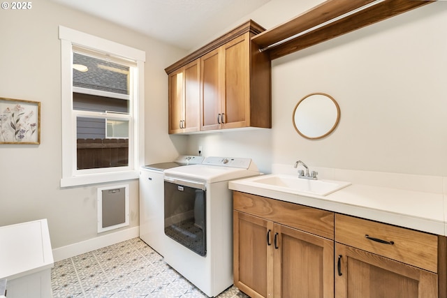 14015 NE 52nd Ave, Vancouver, WA 98686 - washroom with washing machine and dryer, cabinet space, light flooring, and baseboards
