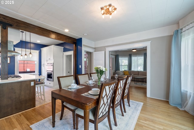 233 SE 28th Ave, Portland, OR 97214 - dining area featuring light wood-style floors and recessed lighting