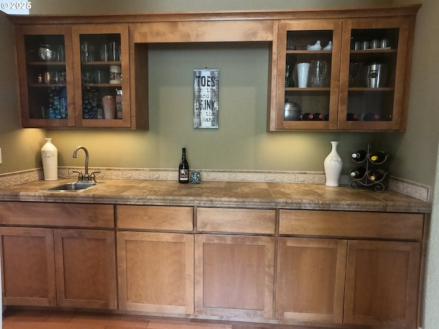 bar with a sink and wet bar