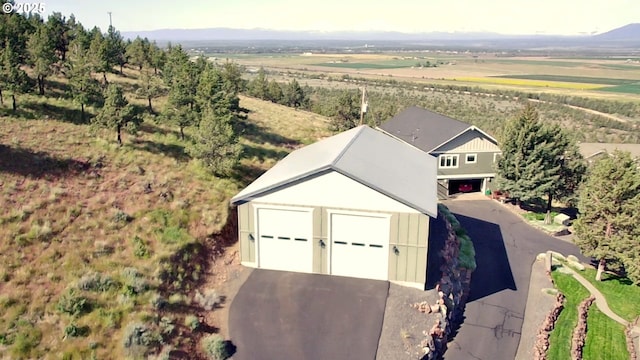 aerial view with a rural view